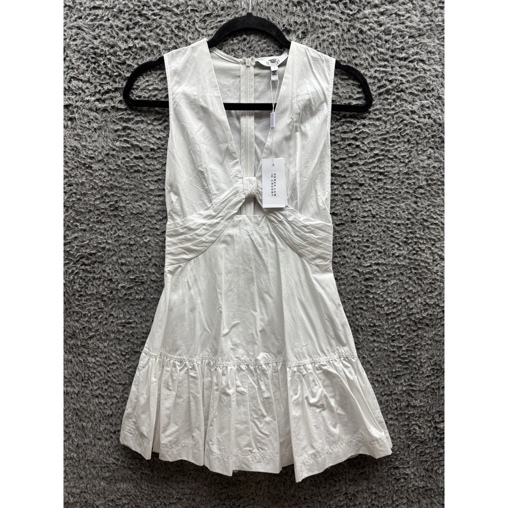 Reiss Sheath Women's 0 White Sleeveless Pleated Skirt Dress NWD